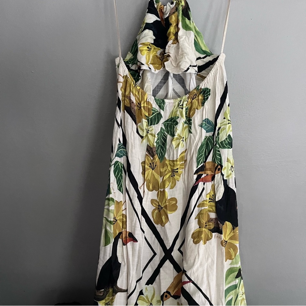 FARM Rio White Tropical Toucan Halter Maxi Dress - Picture 8 of 8